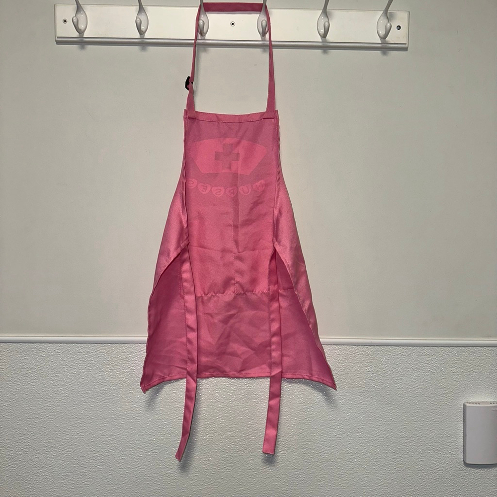 Kids Nurse Costume Apron Pink/White One Size Halloween Pretend Play - Picture 3 of 5
